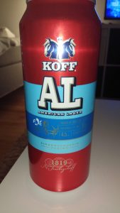 Kaljalle: Beer number 1357.Koff Amerigan Lager AL Finland