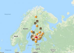 Kuvassa Suomen kartta